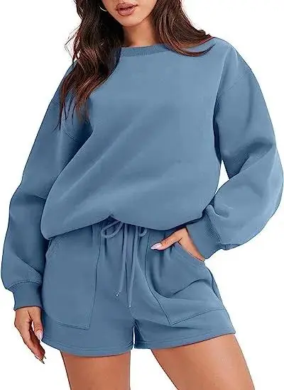 2 Piece Sweatshirt & Shorts Lounge Set