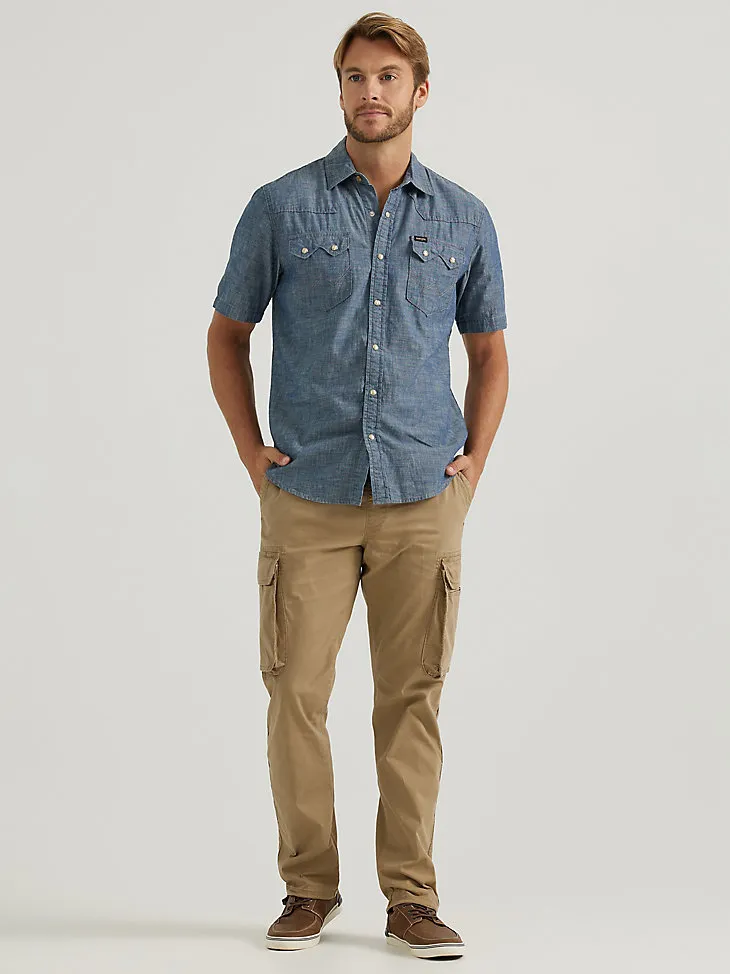 MEN'S SAWTOOTH POCKET DENIM SHIRT IN LIGHT VINTAGE WASH