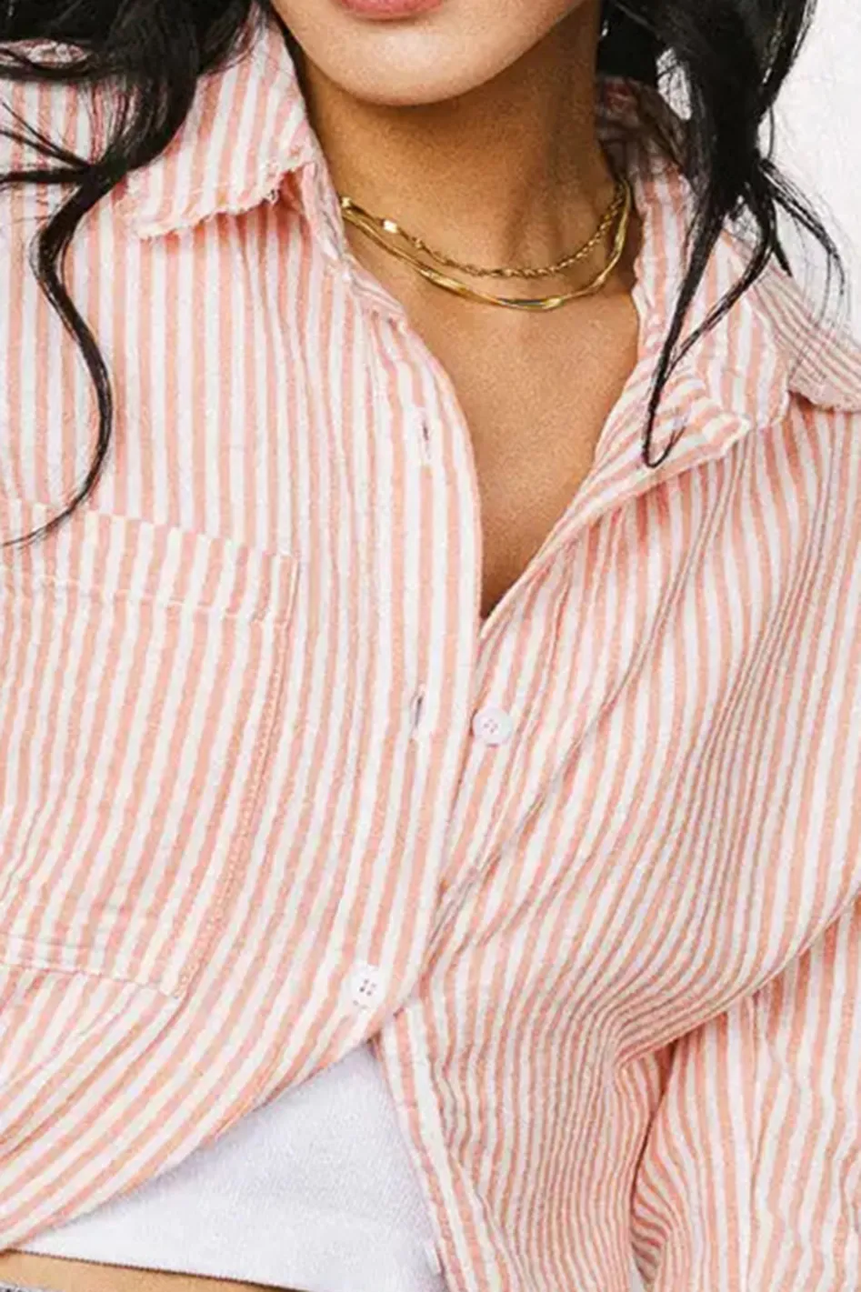 CLEMENTINE STRIPED BUTTON UP