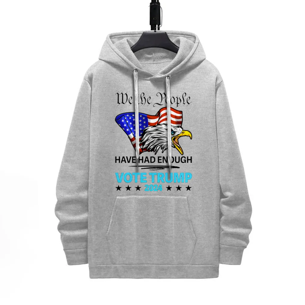 WE THE PPL HAVE HAD ENOUGH PATTERN PRINTED HOODIE