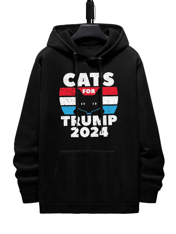 Cats For Trump Fun Graphic Pocket Hoodie