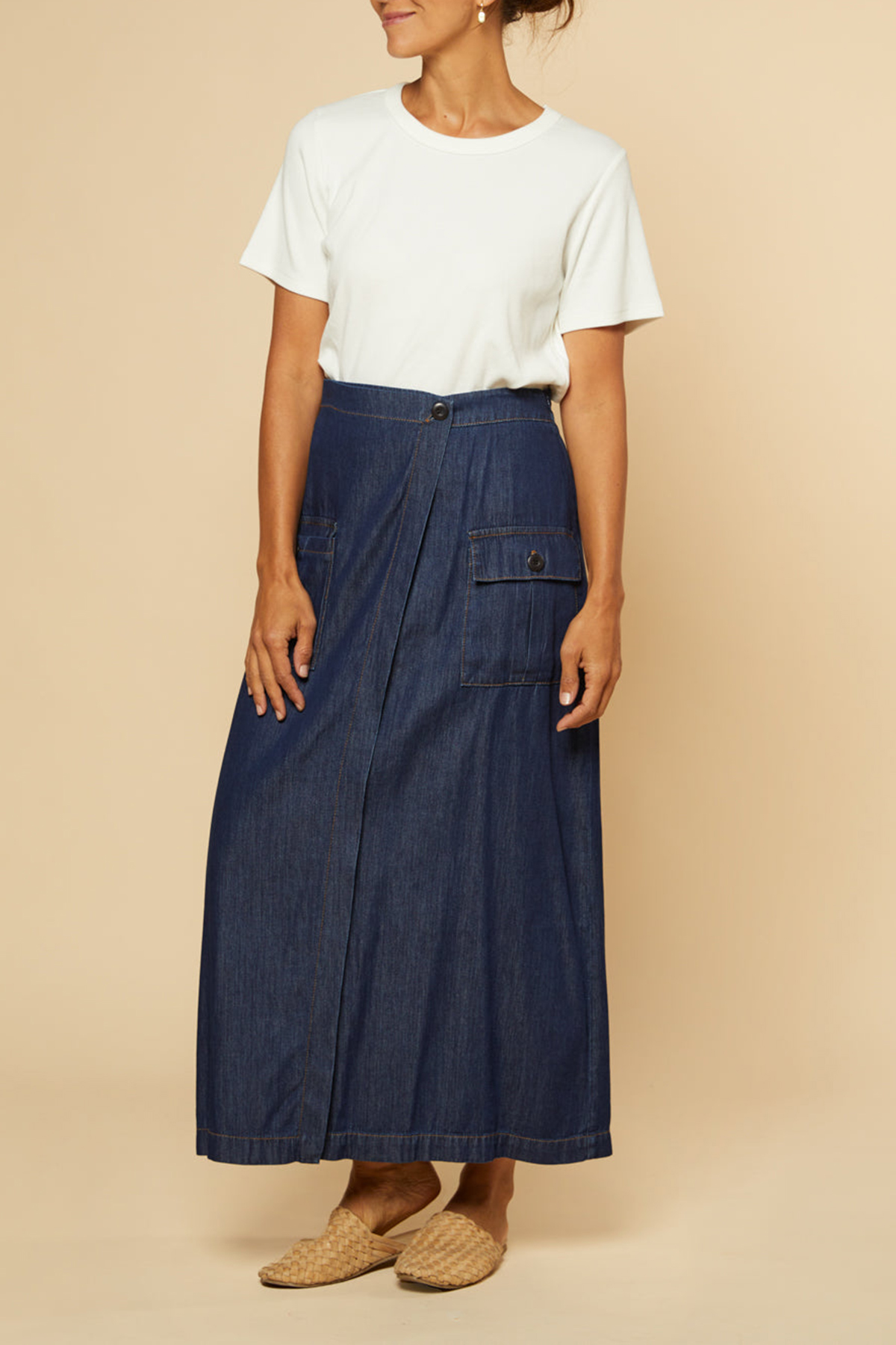 Charley Pocket Skirt in Dark Wash