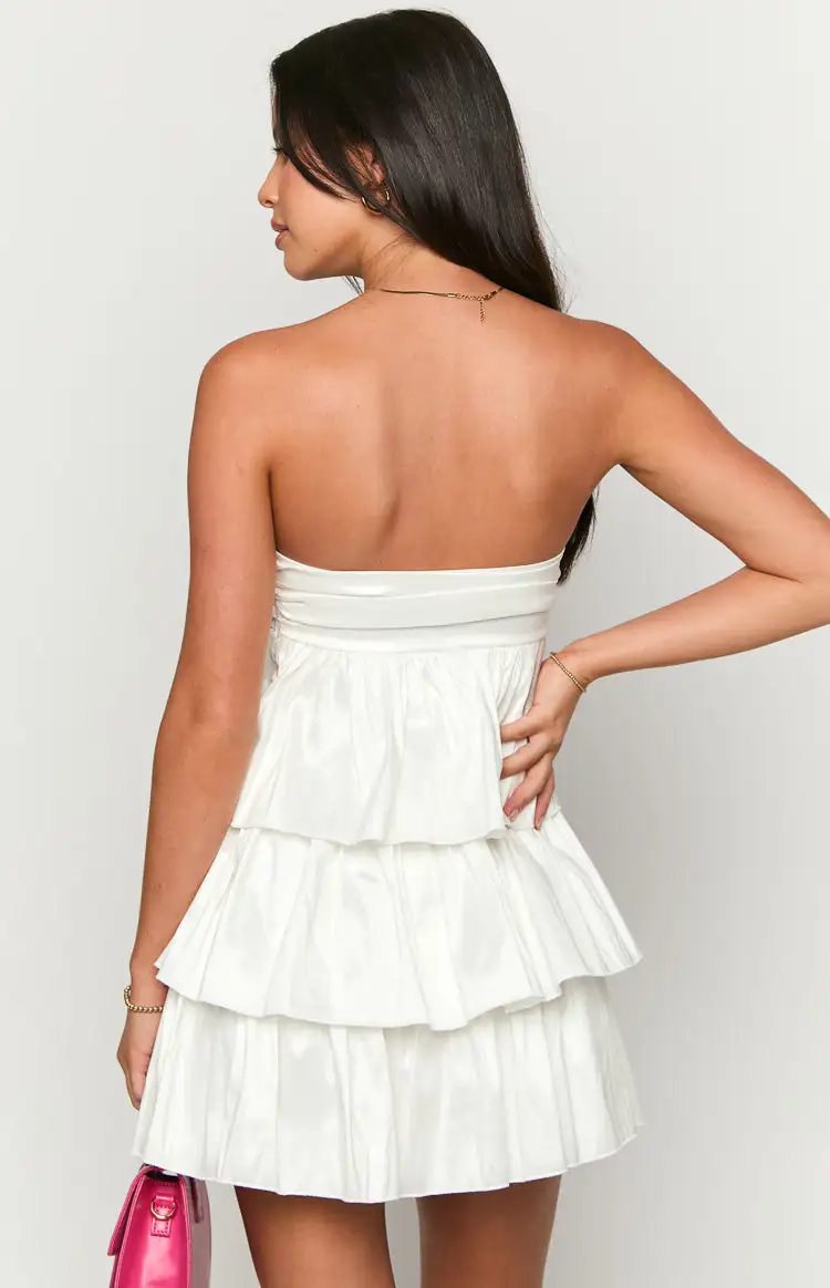 One Wish White Strapless Mini Dress