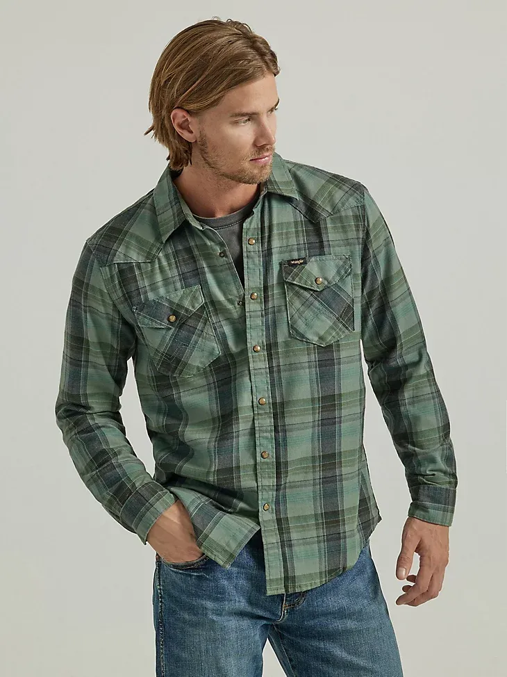 MEN'S BROKEN TWILL PLAID SHIRT IN LAUREL WREATH