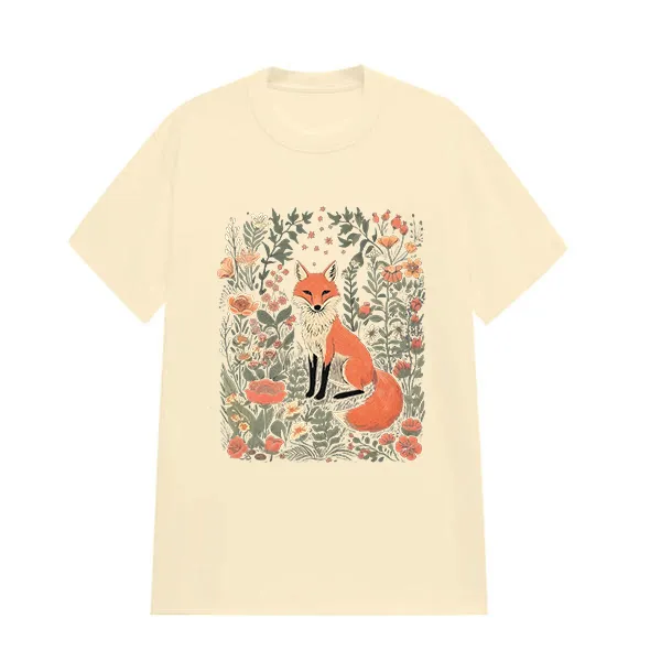 FOX PATTERN PRINTED TEE