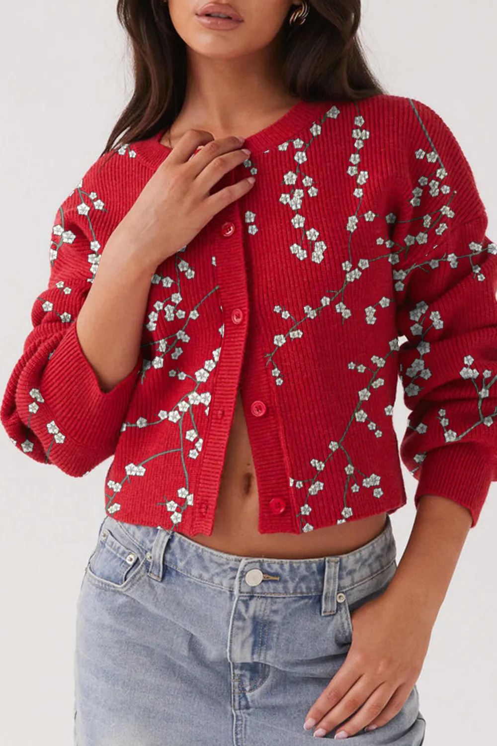 Daphne Knit Cardigan - Cherry