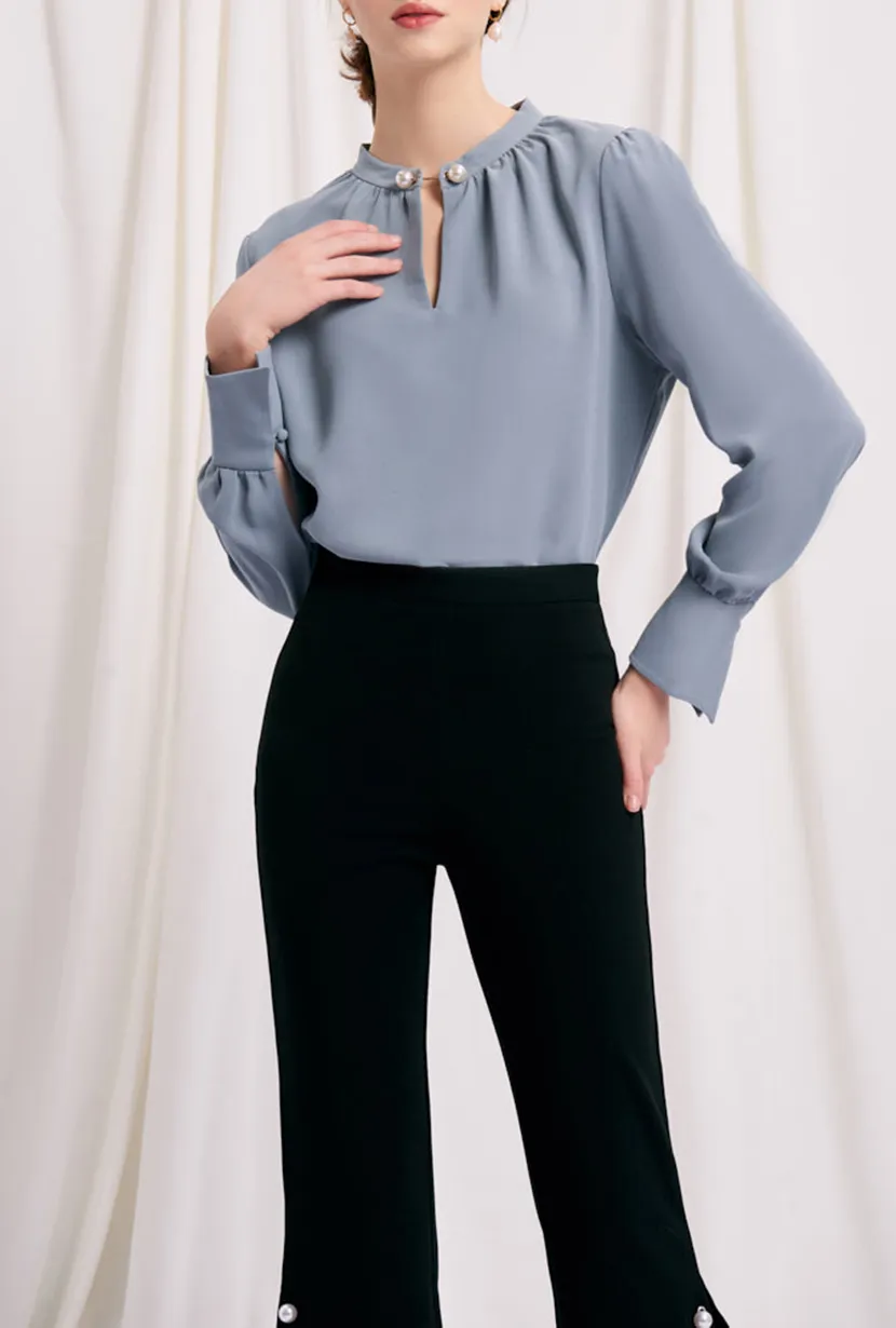 Buvette Pearl Blouse - Dusty Blue