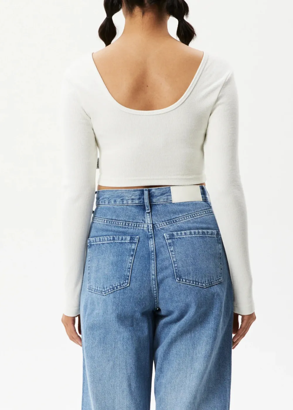 MILLA - HEMP RIBBED LONG SLEEVE CROPPED TOP