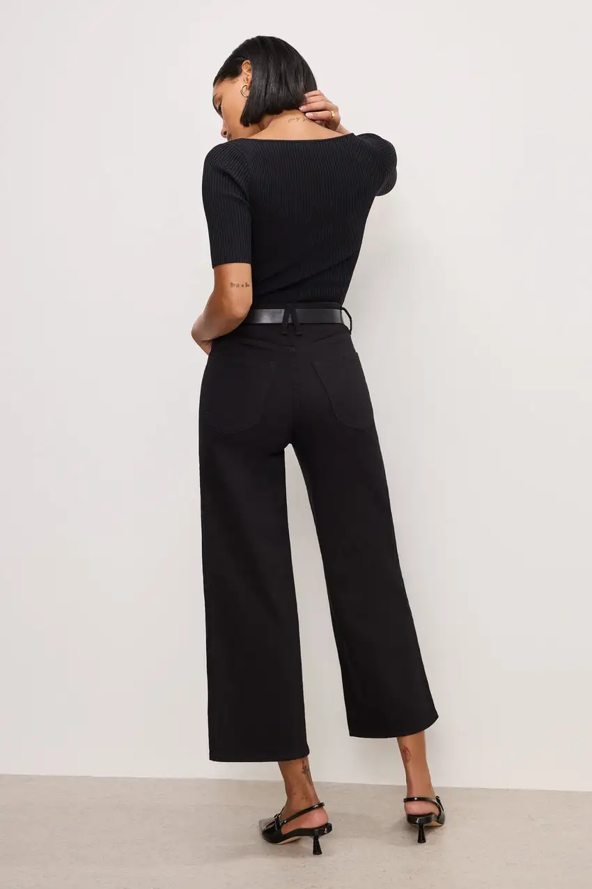 GOOD WAIST CROPPED PALAZZO NEVER FADE JEANS