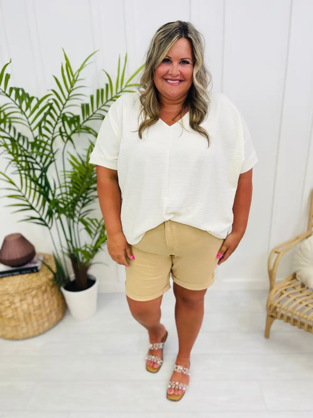 PLUS/REG Pretty Mama Cuffed Bermuda Shorts