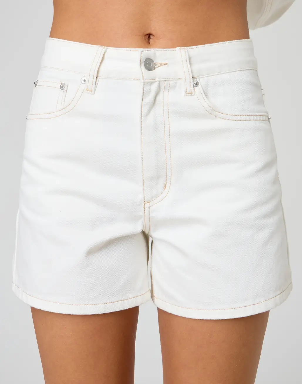 High Rise A Line Denim Short