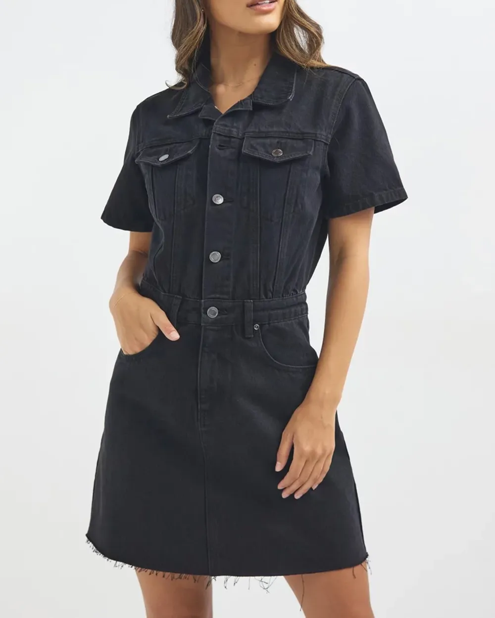 Latest Campaign Denim Longsleeve Mini Dress