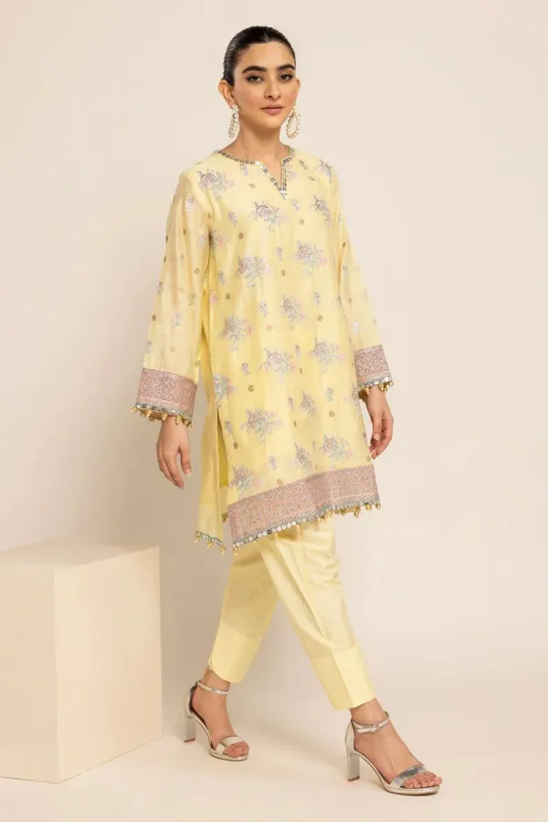 2 Piece | Kurta & Pants | Color Yellow