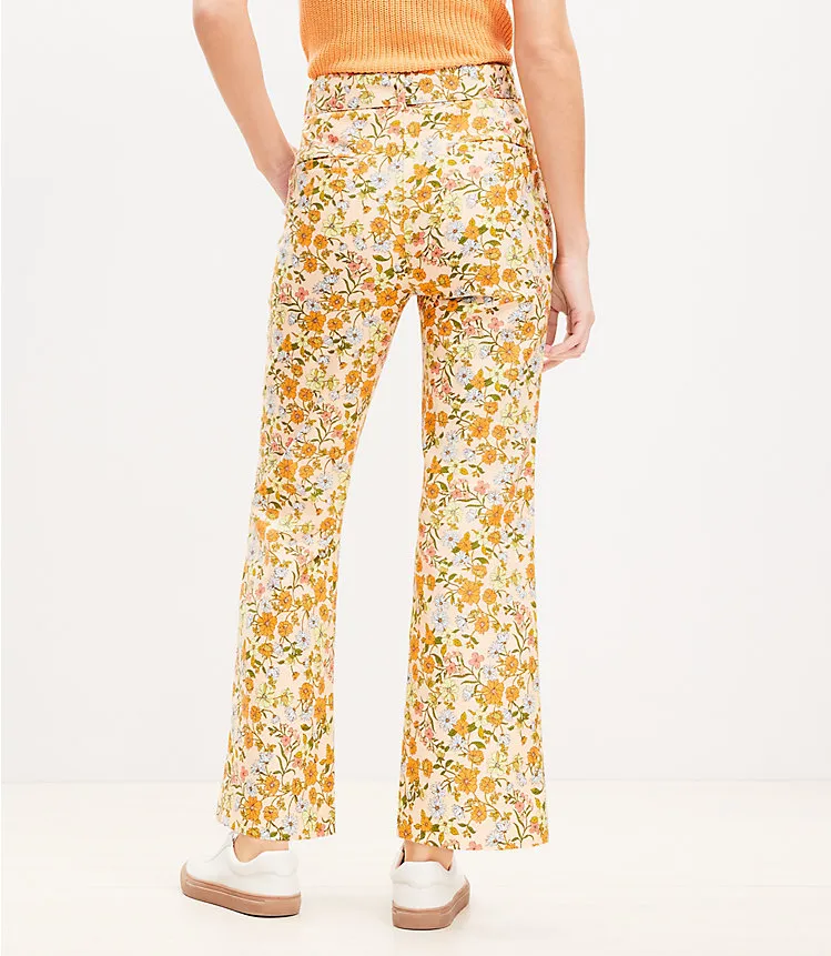 Belted Sutton Kick Crop Pants in Floral