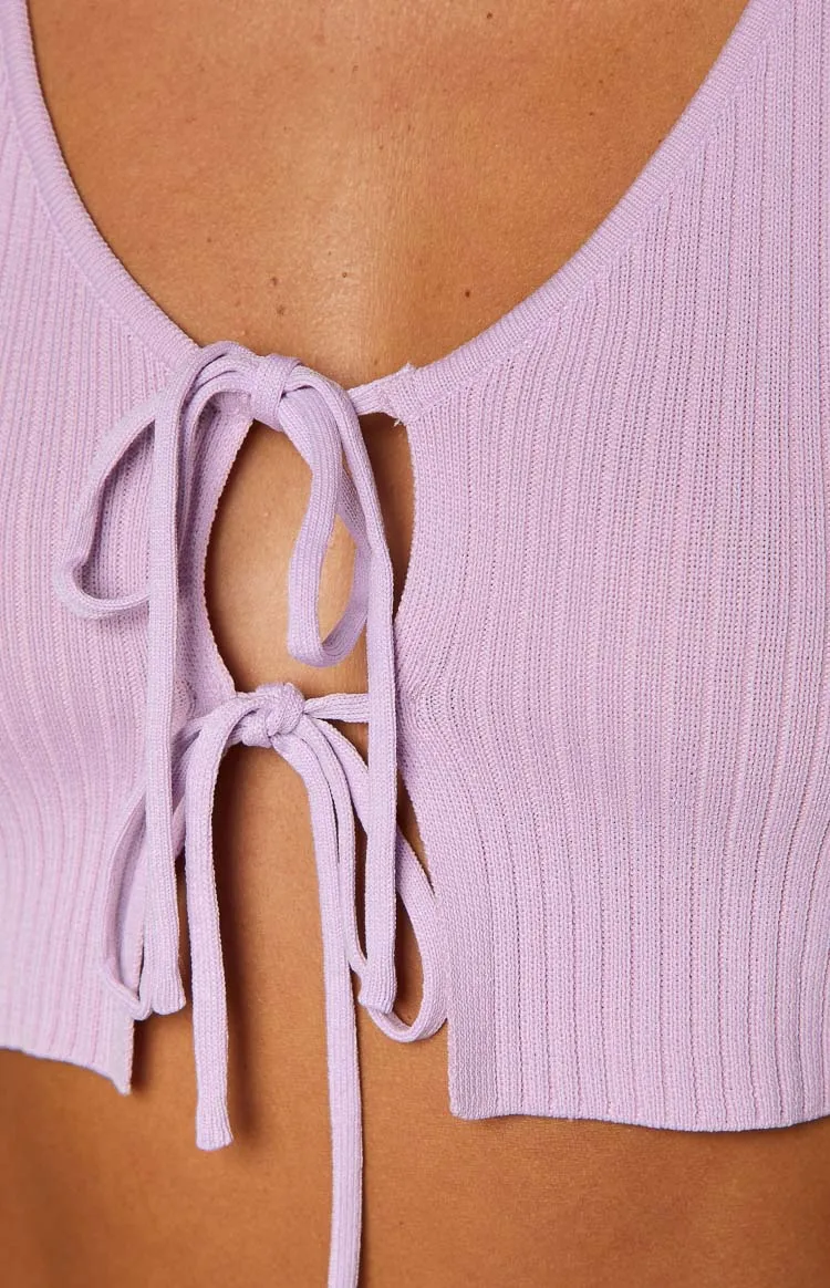 Fleur Lilac Tie Top