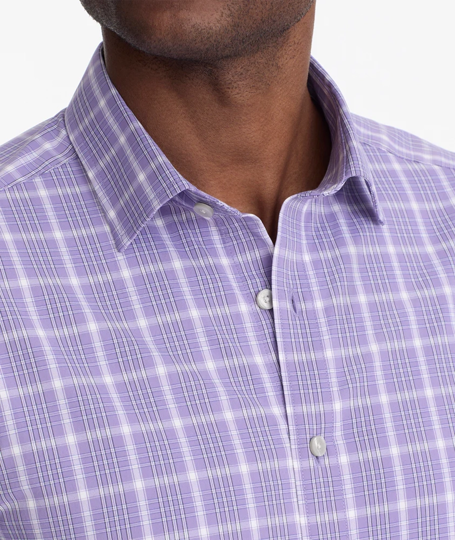 Men's Purple Plaid Business Shirt