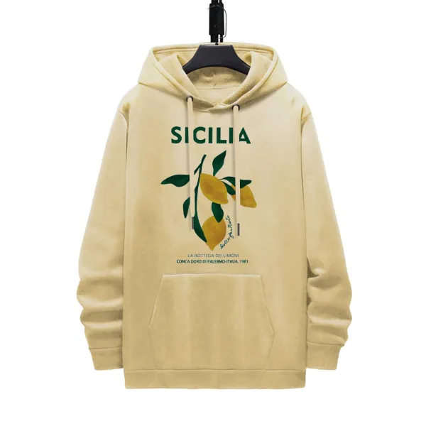 SICILIA LEMONE PATTERN PRINTED HOODIE