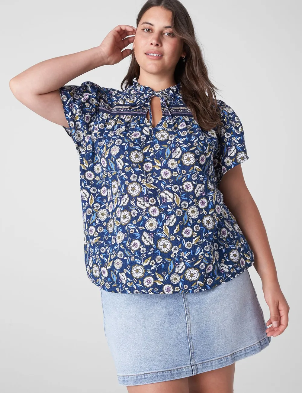 Short-Sleeve Double-Tie Top