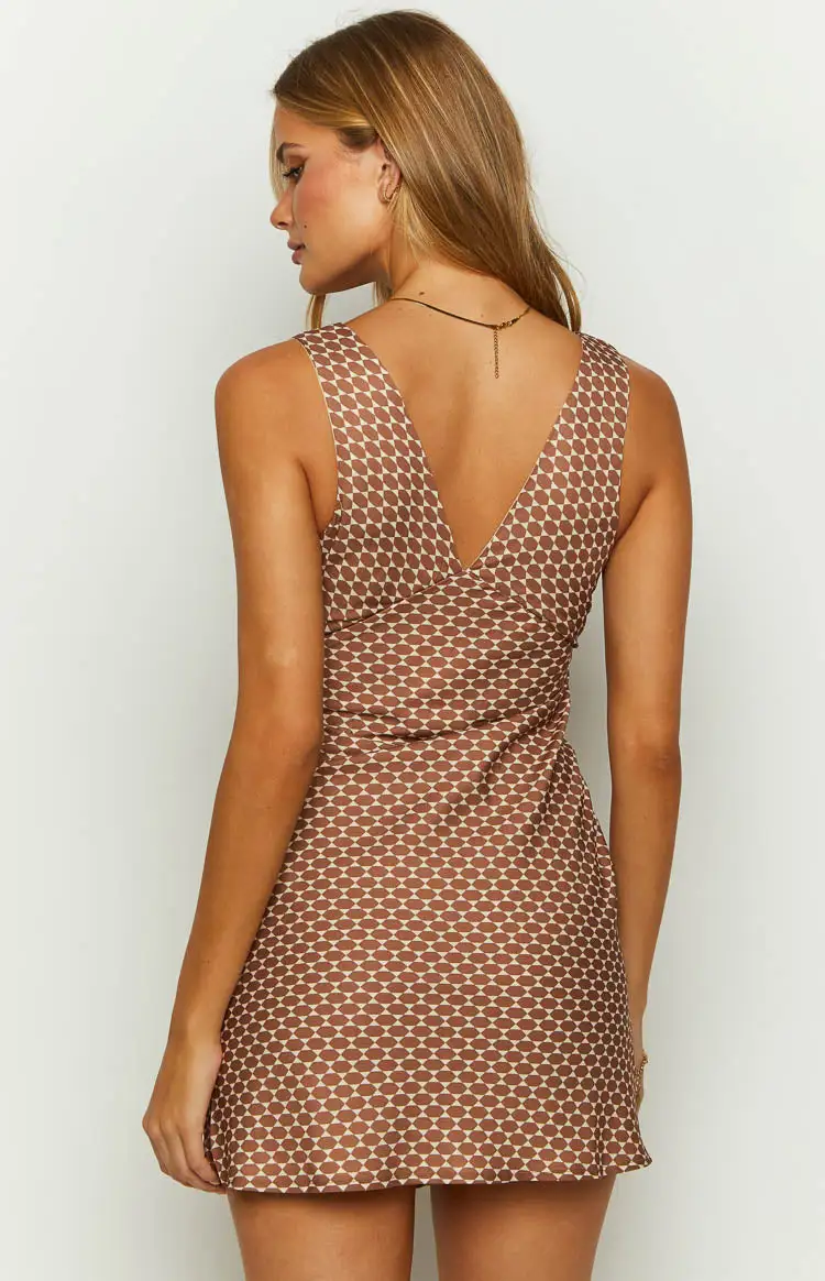 Daphne Chocolate Chiffon Mini Dress