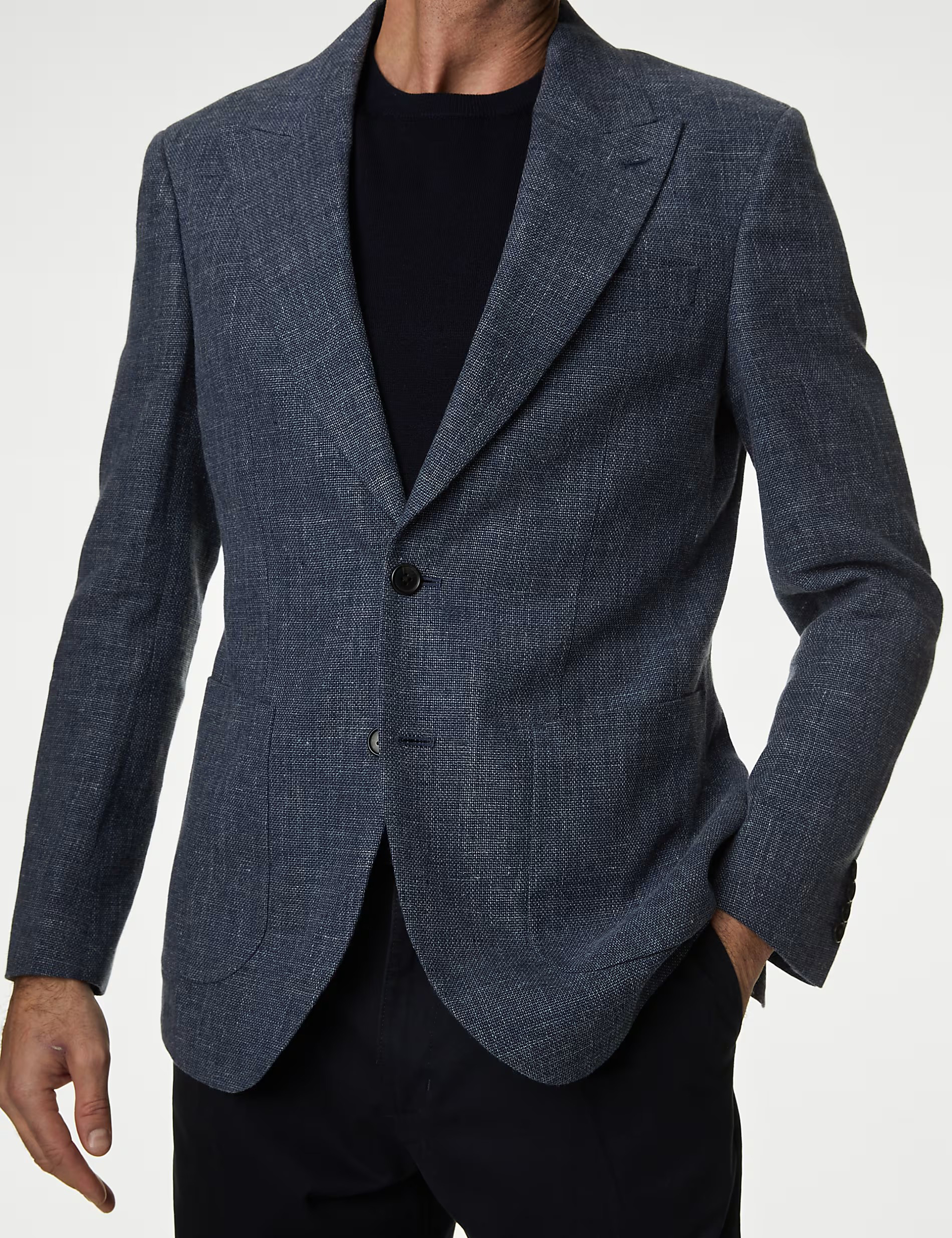 Linen Blend Textured Blazer