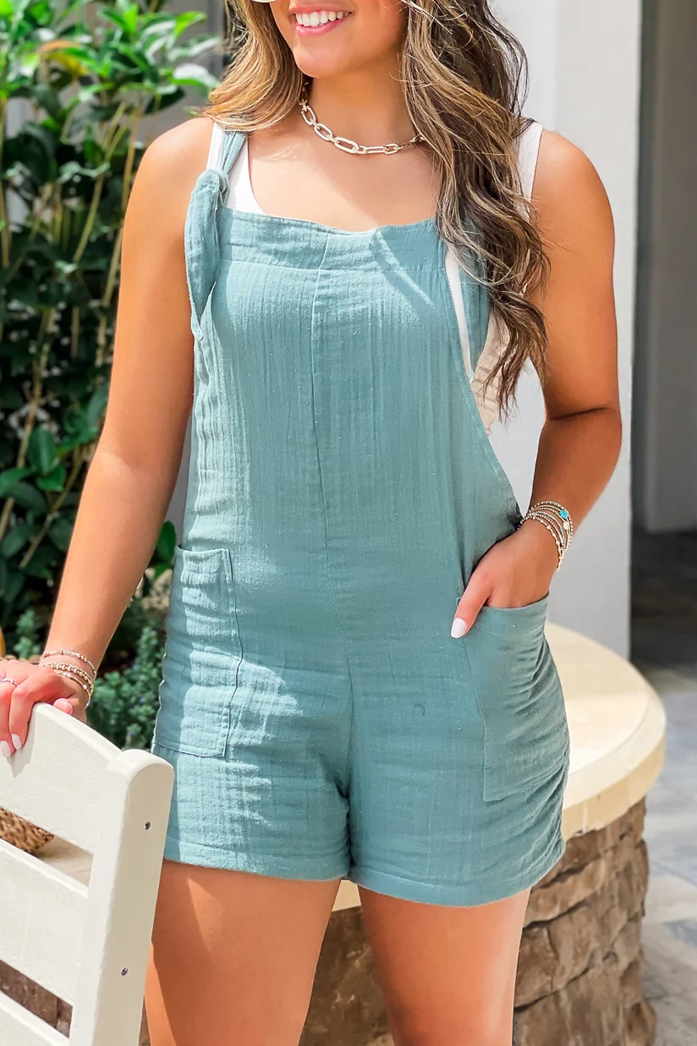 Powder blue casual jumpsuit