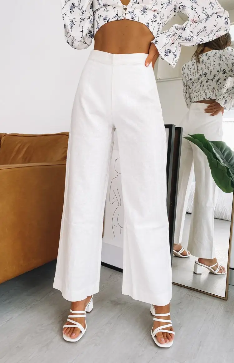 Julian Linen Pants White