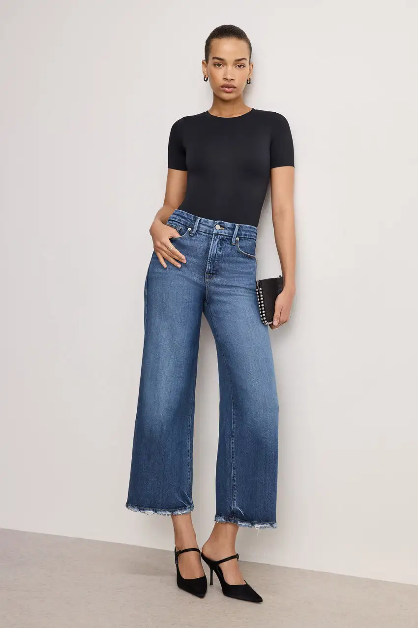 SOFT-TECH GOOD WAIST CROPPED PALAZZO JEANS