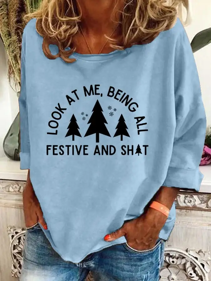 Women'S Christmas Printed Casual Sweatshirt