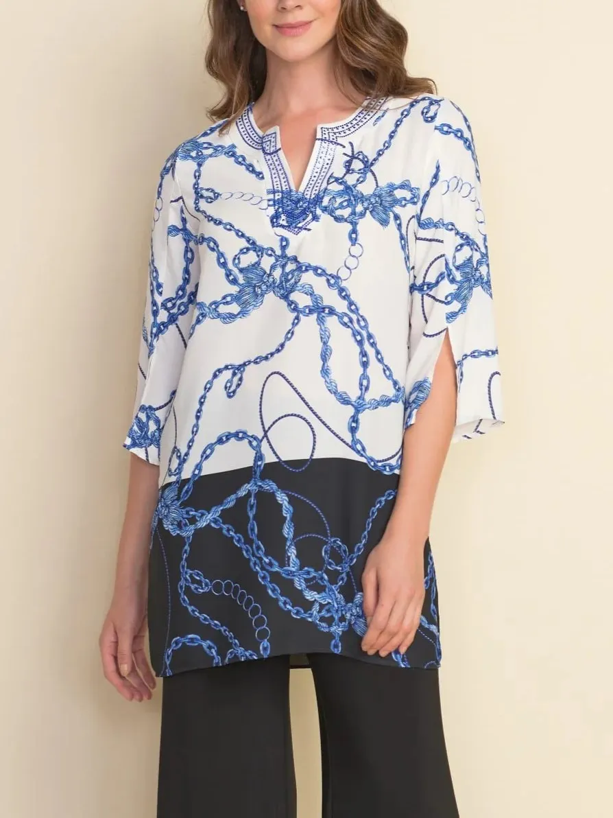 Tunic Blue White