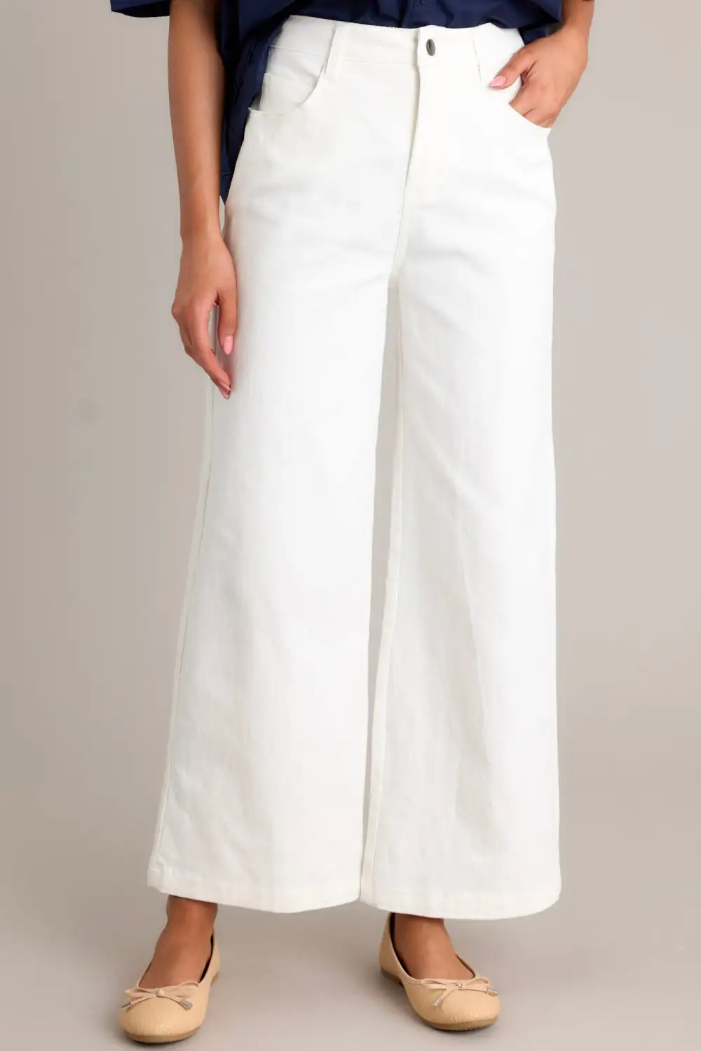 URBAN NOMAD IVORY WIDE LEG JEANS