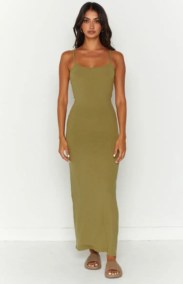 Melrose Khaki Maxi Dress