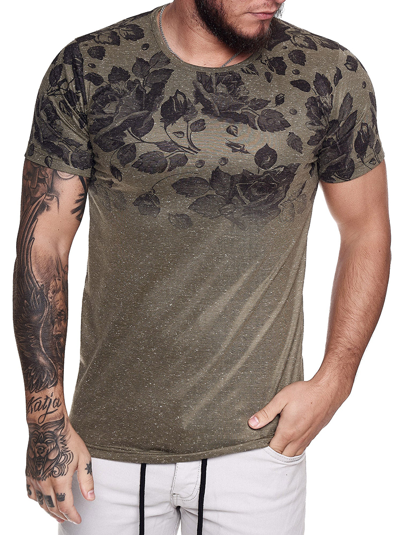 Men's casual pattern short sleeved T-shirt