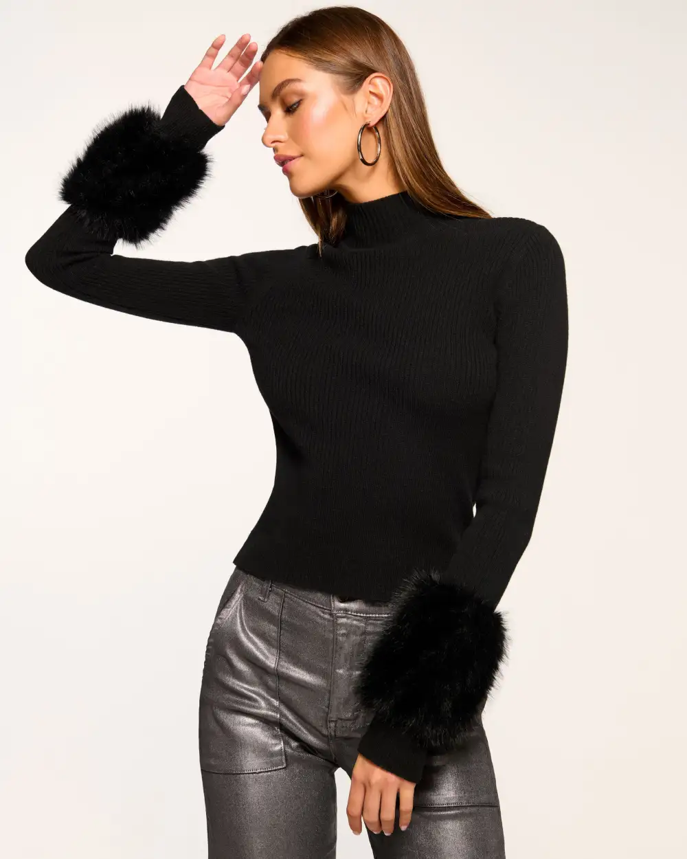 Magnus Turtleneck Faux Fur Sweater