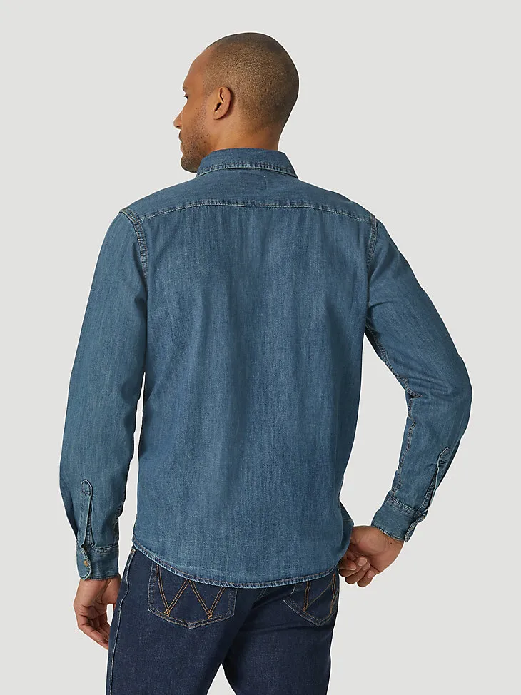 MEN'S DENIM WESTERN SNAP FRONT SHIRT IN RINSE