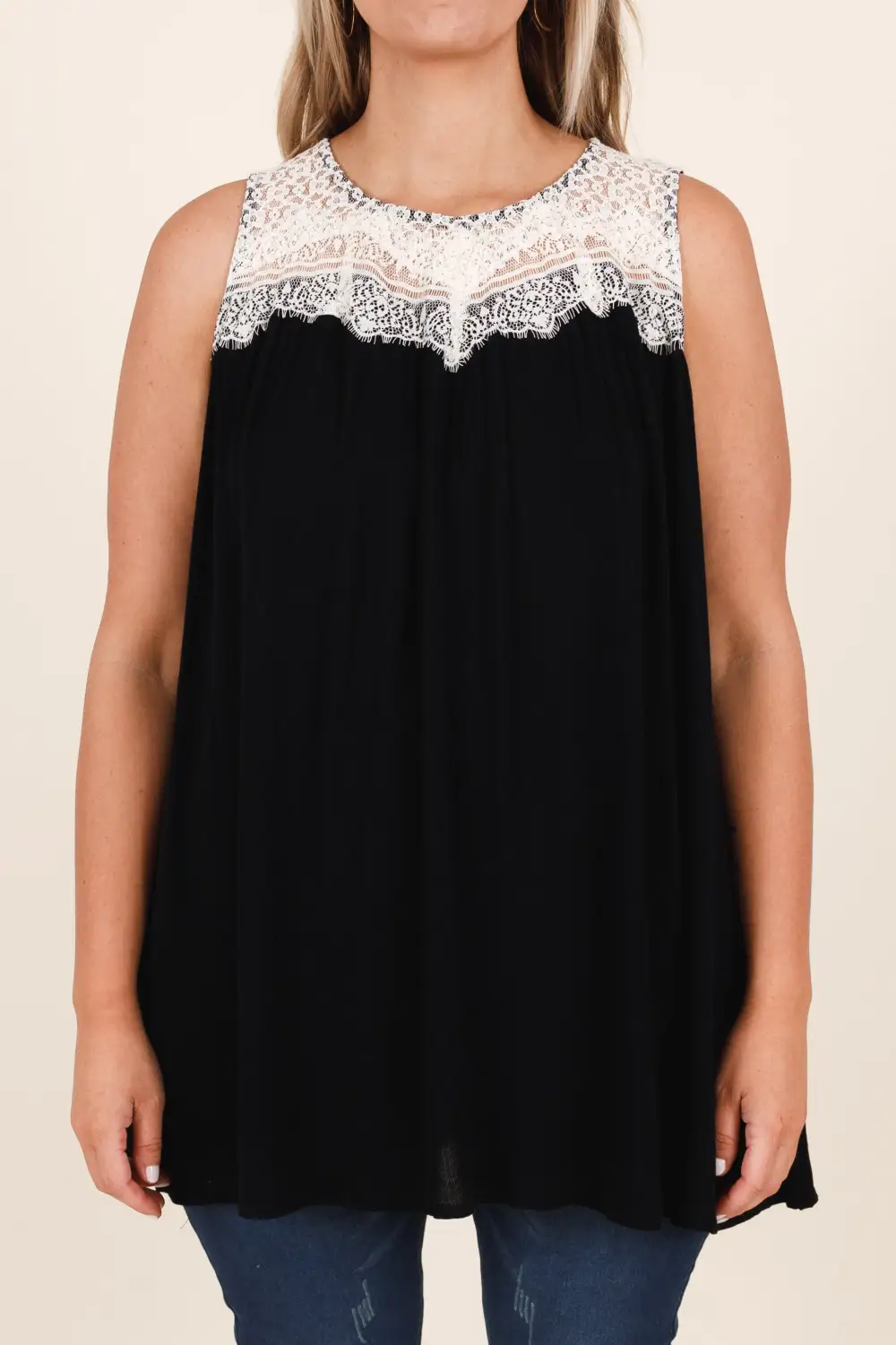 Lace With Love Top, Black