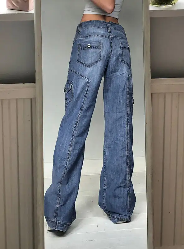 Women's High Waist Straight Loose Wide Leg Jeans