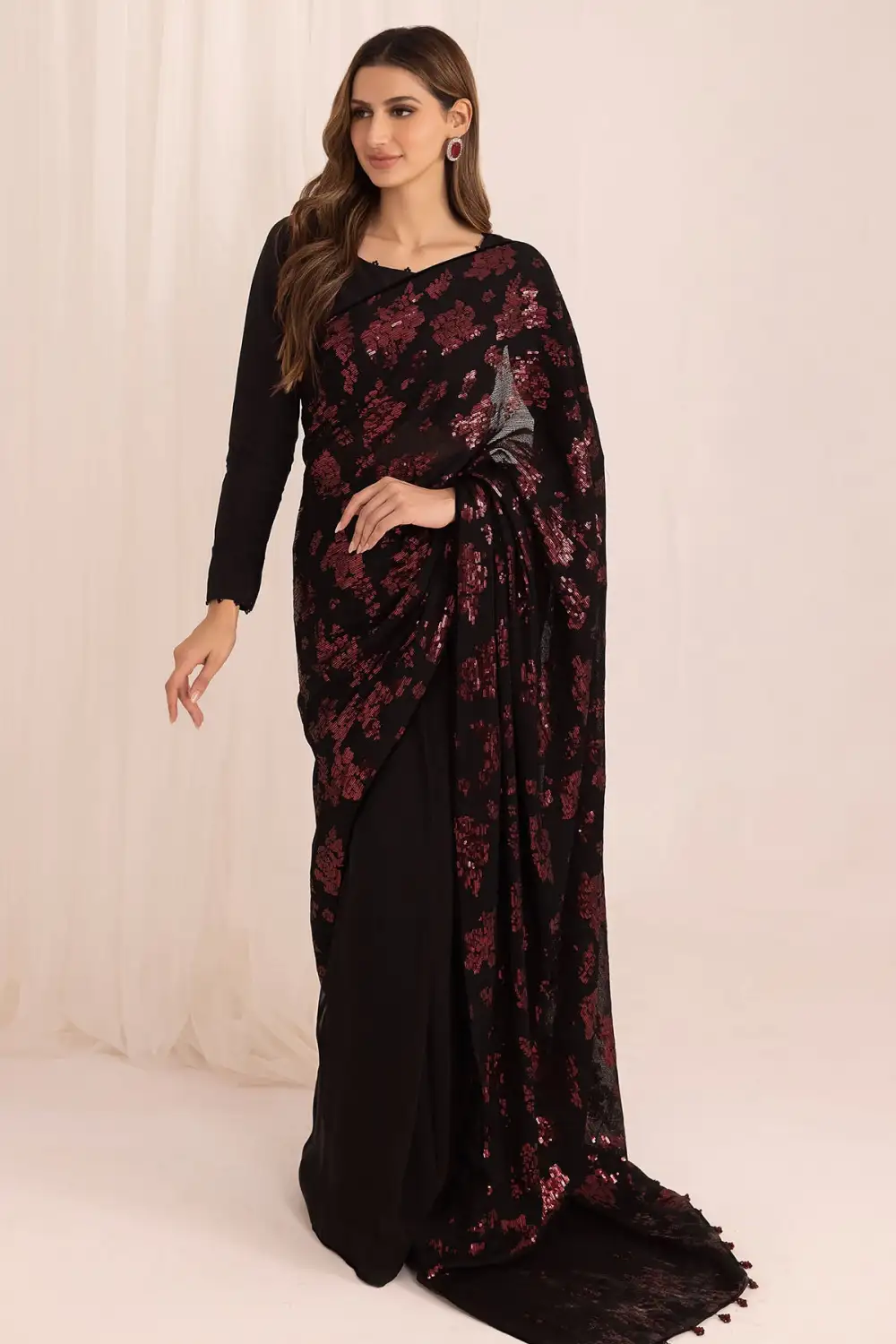 EMBROIDERED CHIFFON