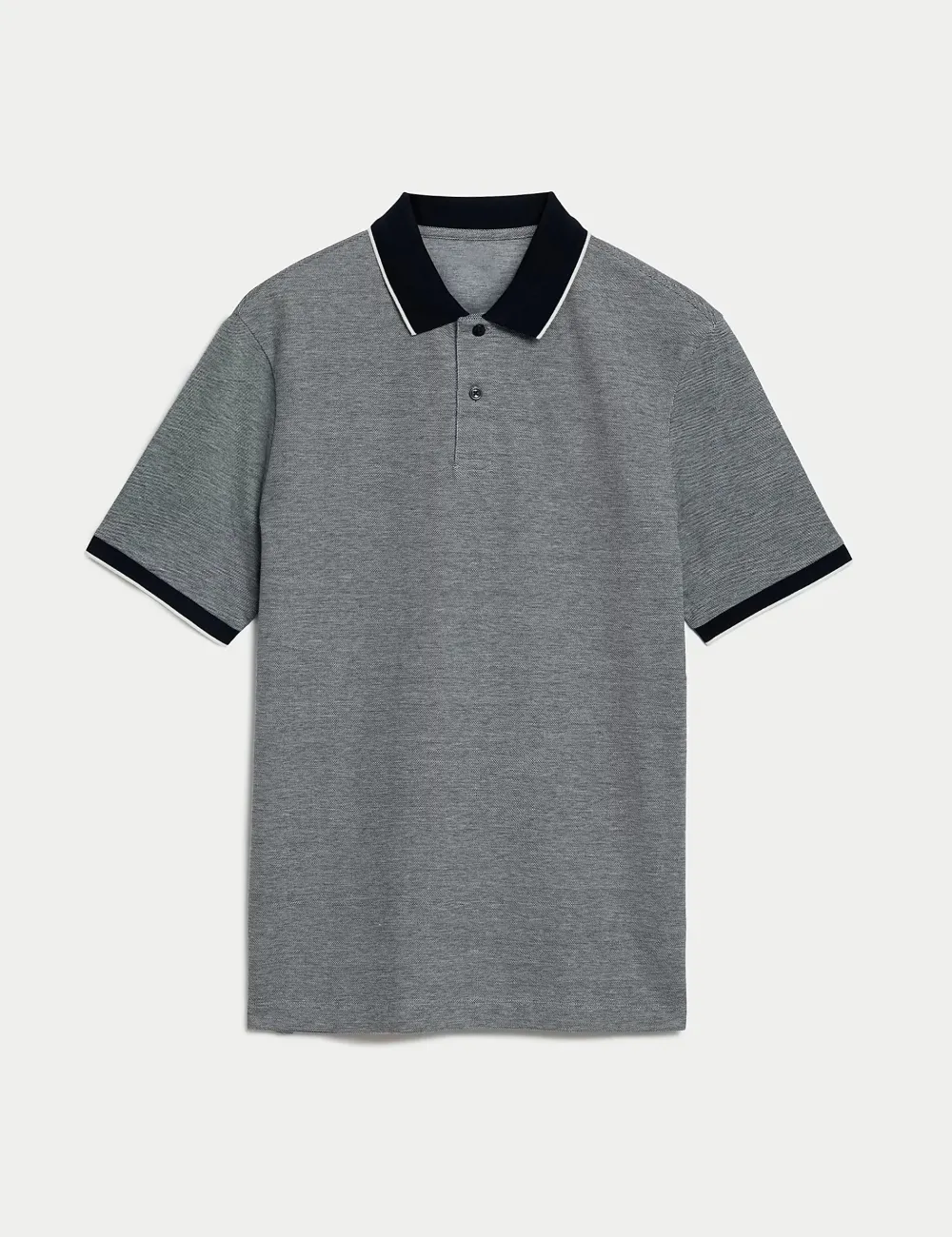 Pure Cotton Tipped Pique Shirt