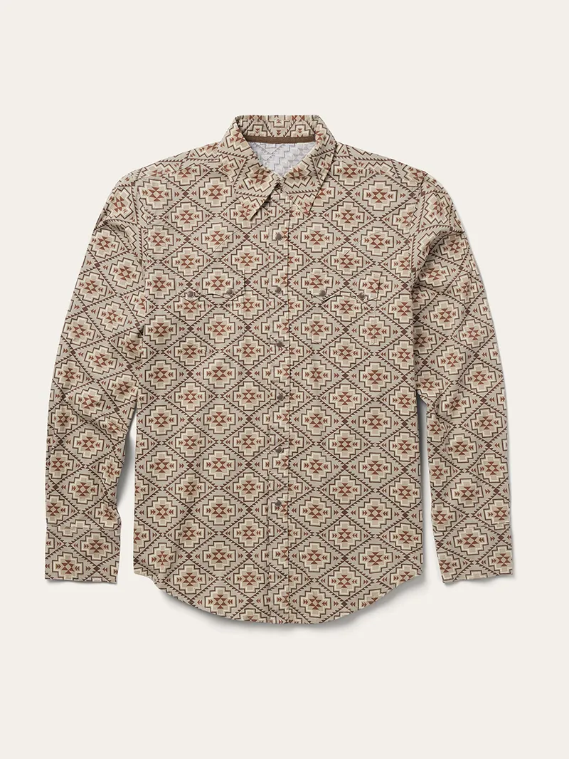 Brown Aztec Poplin Western Shirt