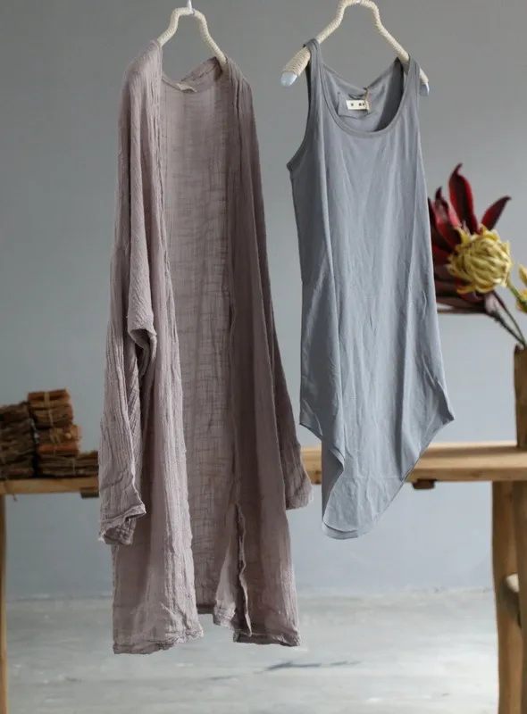 Simple Lightweight Cool Cotton Linen Cardigan