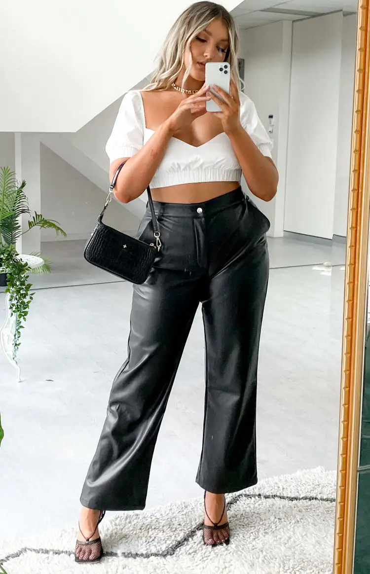 Cool Shade PU Pants Black