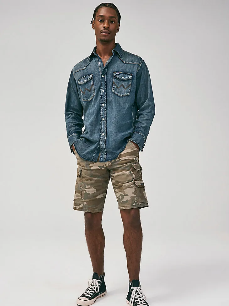 WRANGLER® MEN'S FIVE STAR PREMIUM STACKED CARGO SHORT IN TWILL