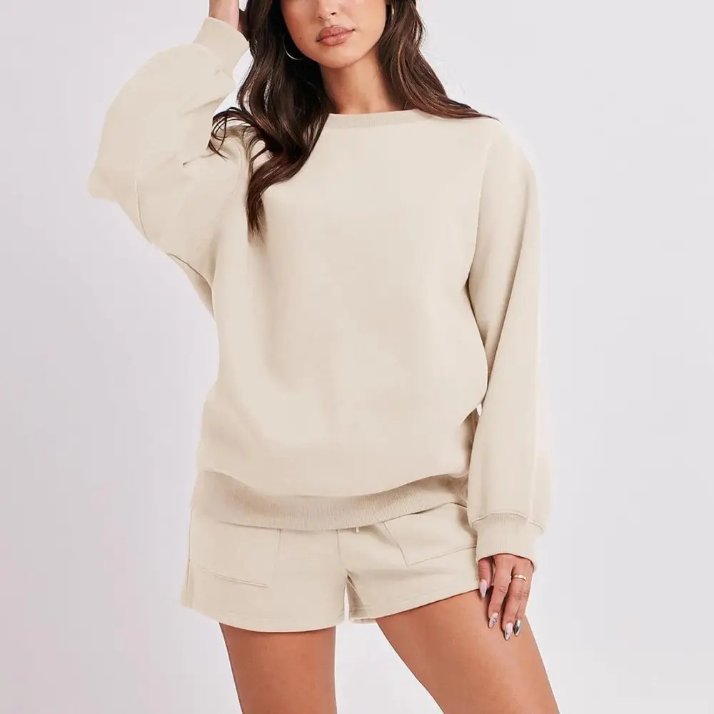 2 Piece Sweatshirt & Shorts Lounge Set