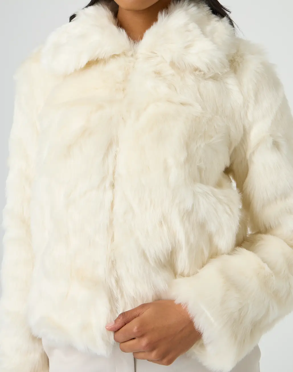 Faux Fur Collared Coat