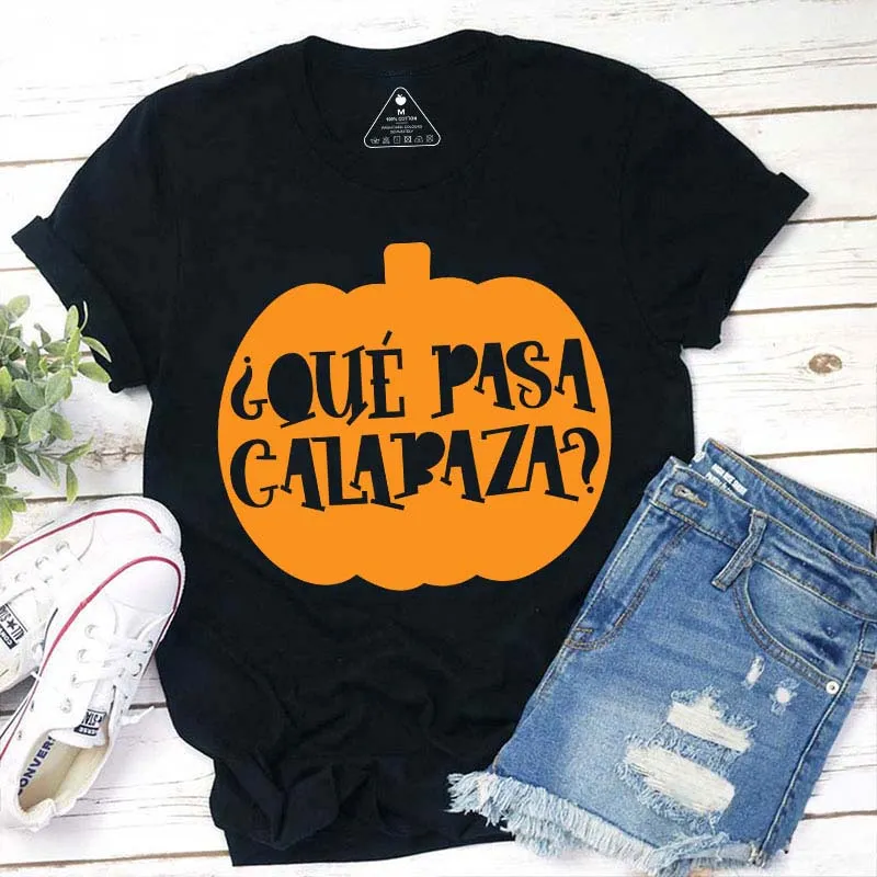 Que pasa calabaza Halloween Bilingual Spanish Teacher T-Shirt