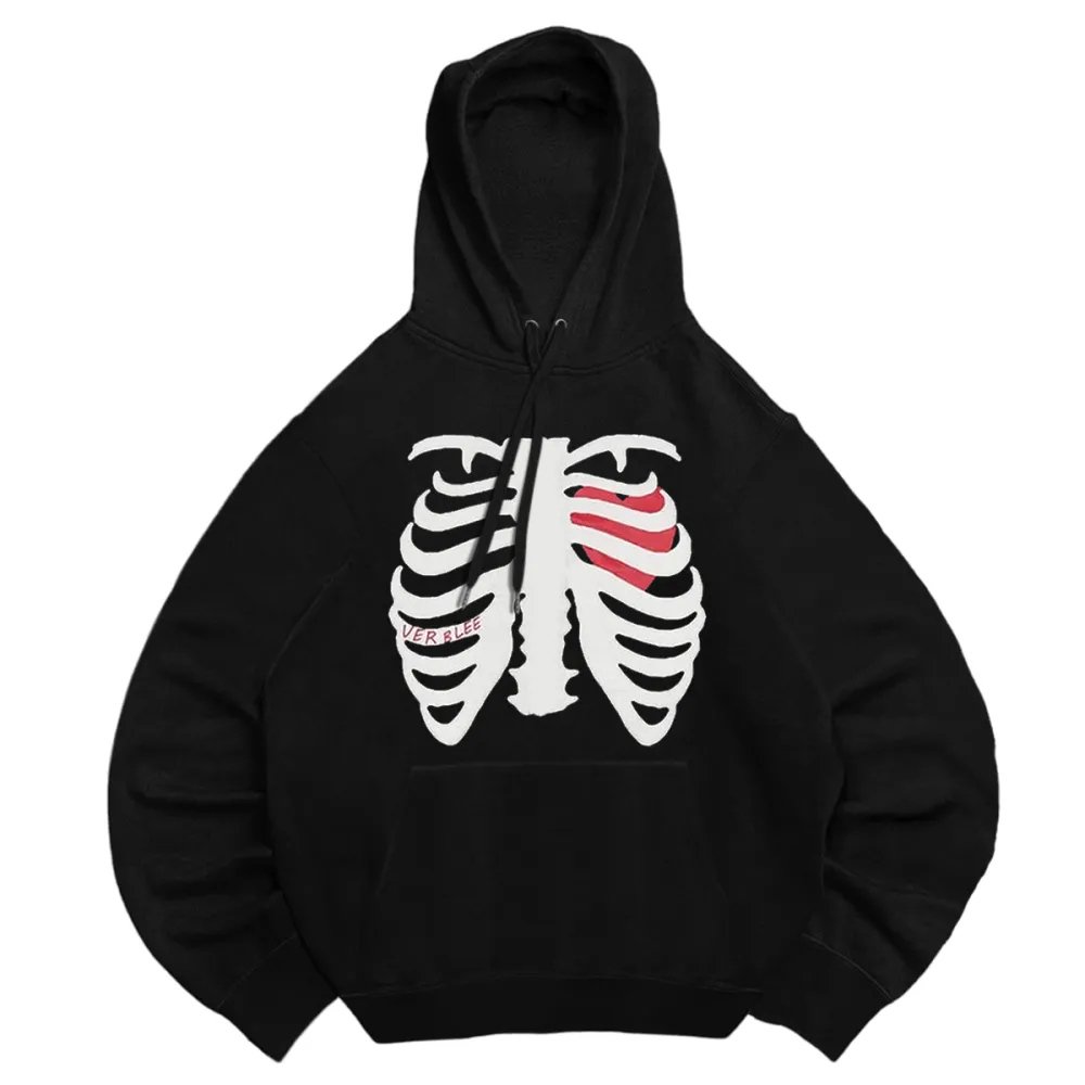 skeleton heart hooded sweatshirt