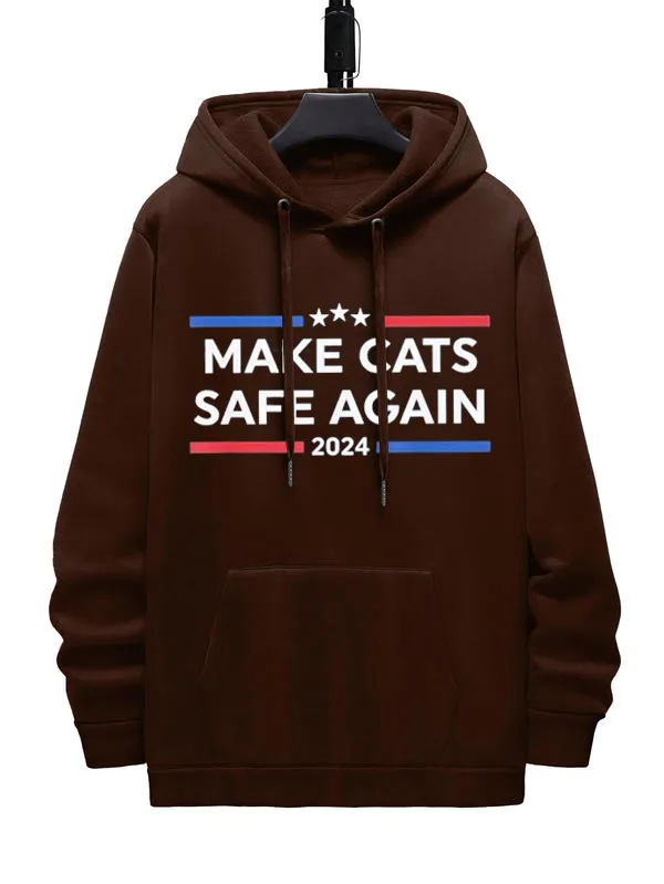 Make Cats Safe Again Graphic Pocket Hoodie