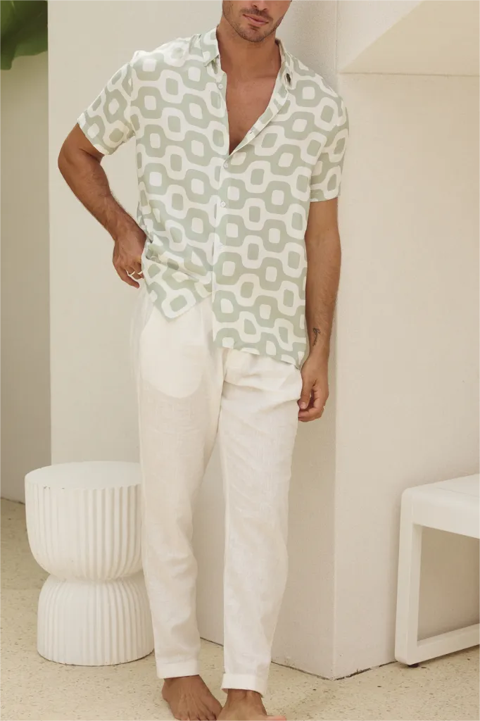 POINT PRINT SLIGHT STRETCH MASON SHIRT