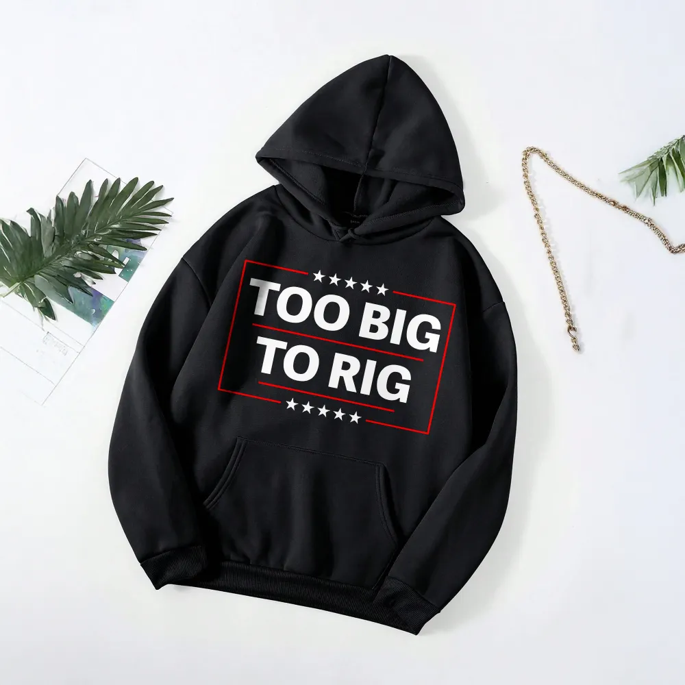 TOO BIG TOO RIG PATTERN PRINTED HOODIE