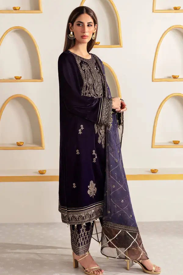 Embroidered Velvet Formal Sets